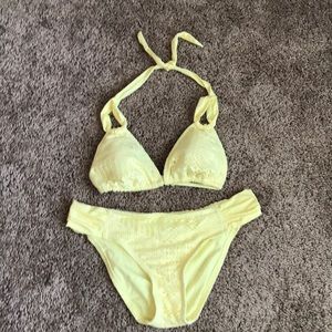 NWOT Mossimo Yellow Bikini with Triangle Top